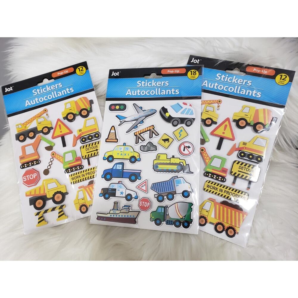 Toy‎ Construction Tonka Trucks Scrap booking Stickers 3D Police Transportation